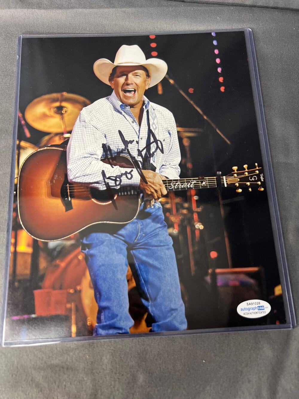 George Strait Signed Photo ACOA Authenticated